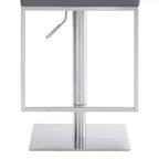 Tabouret de bar réglable en similicuir et acier inoxydable