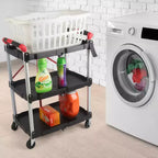 Chariot utilitaire pliable avec roulettes, capacité de 22,7 kg par étagère