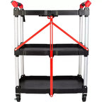 Chariot utilitaire pliable avec roulettes, capacité de 22,7 kg par étagère