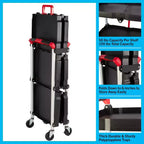 Chariot utilitaire pliable avec roulettes, capacité de 22,7 kg par étagère