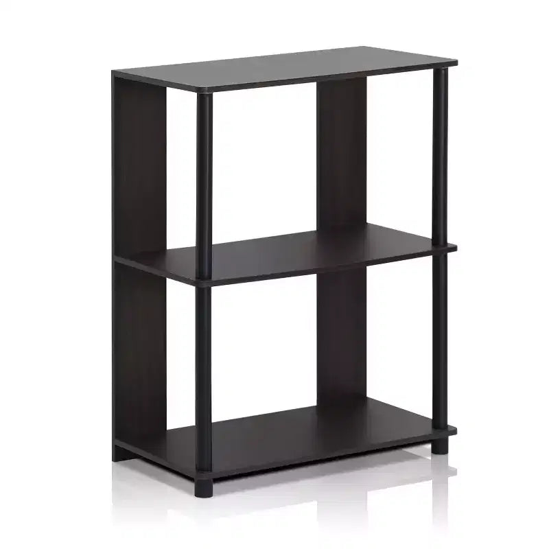 Furinno 3-Shlef Open Bookshelf Corner Display Rack Living Room Home Office,Walnut