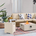 Cache-bouteille de propane et table d'appoint 2-en-1 en terrazzo de 16 po avec housse de protection