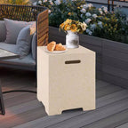 Cache-bouteille de propane et table d'appoint 2-en-1 en terrazzo de 16 po avec housse de protection