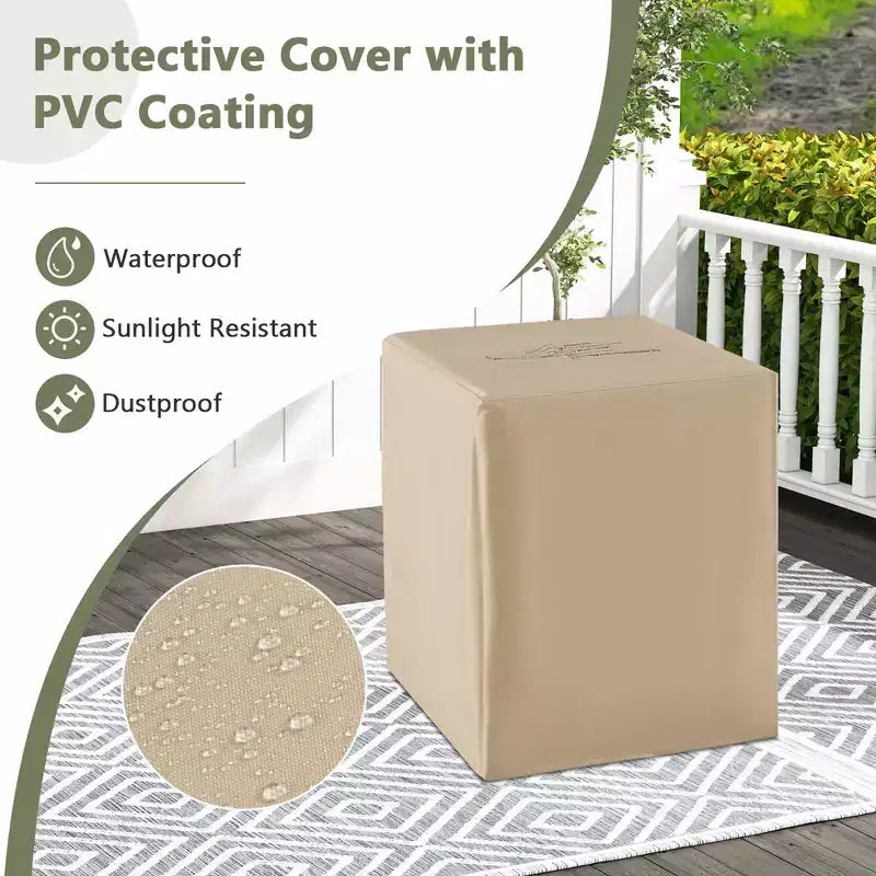 Cache-bouteille de propane et table d'appoint 2-en-1 en terrazzo de 16 po avec housse de protection