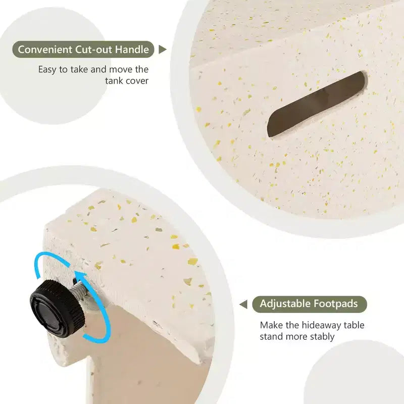 Cache-bouteille de propane et table d'appoint 2-en-1 en terrazzo de 16 po avec housse de protection