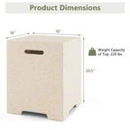 Cache-bouteille de propane et table d'appoint 2-en-1 en terrazzo de 16 po avec housse de protection