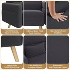 Causeuse en tissu de 46 po avec oreiller lombaire pour bureau ou chambre à coucher