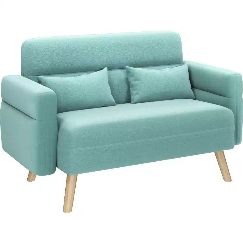 Yaheetech 46inch Fabric Loveseat Sofa with Lumbar Pillow for Office, Bedroom