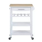 Desserte de cuisine à 4 niveaux en bois de b boucher avec tiroir et casier à vin