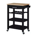 Ellaine 4 Tier Butcher Block Kitchen Cart with Drawer and Wine Rack - Breighton Home