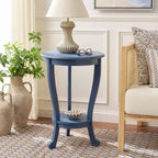 Table d'appoint ronde sur pied en pin gris vintage