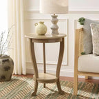 Table d'appoint ronde sur pied en pin gris vintage