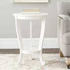 Table d'appoint ronde sur pied en pin gris vintage