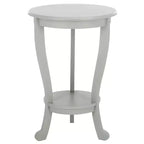 Table d'appoint ronde sur pied en pin gris vintage