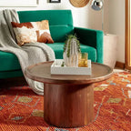 Table basse ronde style rustique/ferme