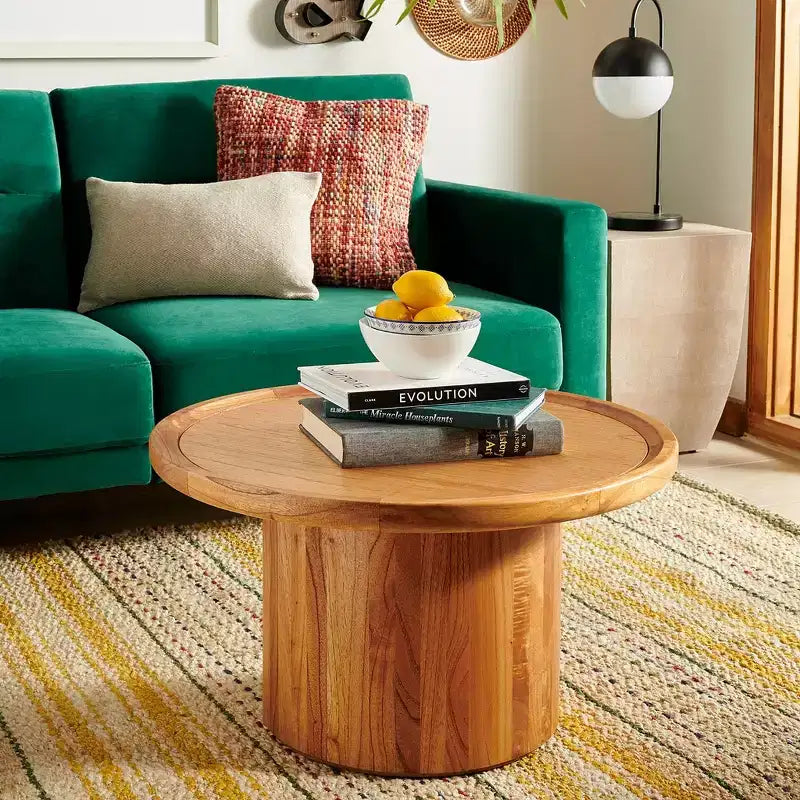 Table basse ronde style rustique/ferme