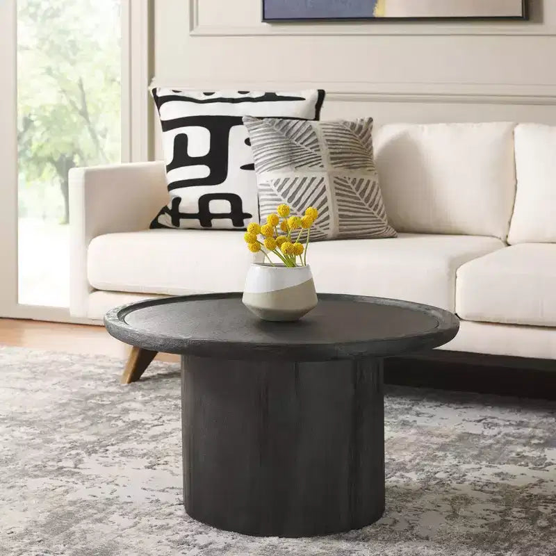 Table basse ronde style rustique/ferme