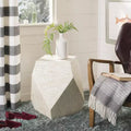 Table d'appoint géométrique Mosaic, laquée beige clair