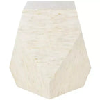 Table d'appoint géométrique Mosaic, laquée beige clair