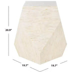 Table d'appoint géométrique Mosaic, laquée beige clair