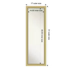 Miroir de porte sur toute la longueur 51,5"x17,5" sans biseau, cadre étroit doré