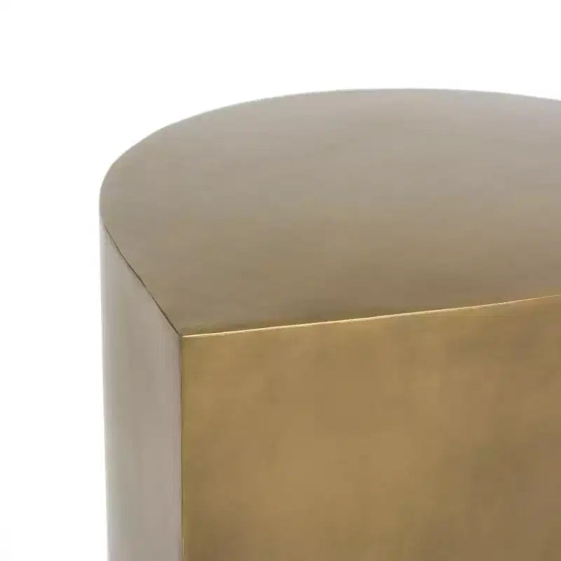 Table basse contemporaine en fer, finition laiton antique