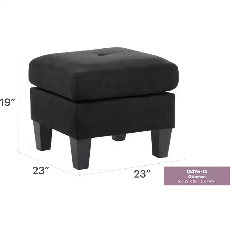 Ottoman capitonné carré en polyester