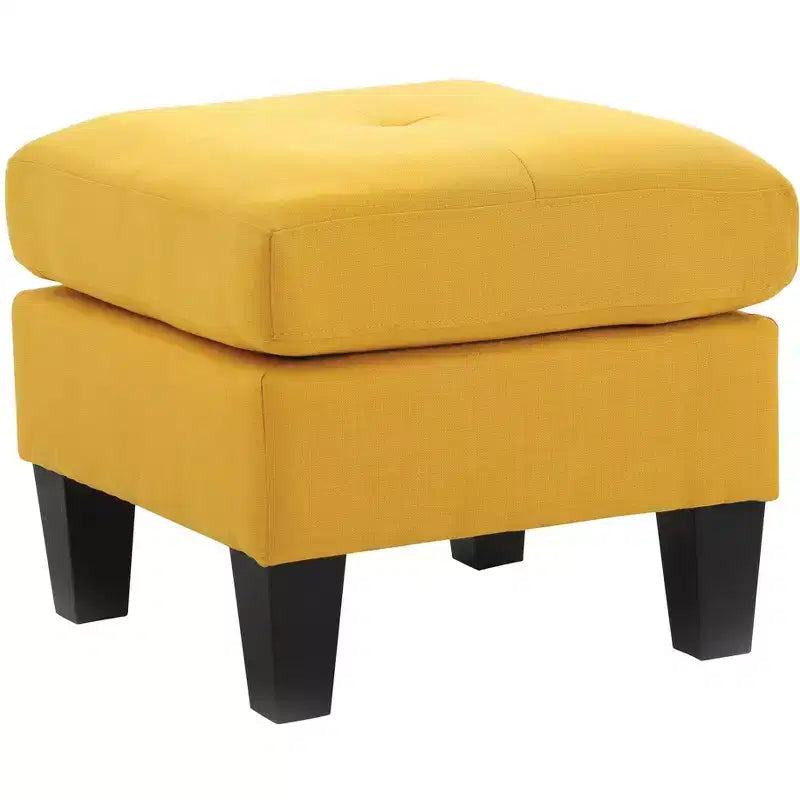 Ottoman capitonné carré en polyester