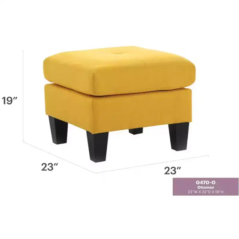 Ottoman capitonné carré en polyester