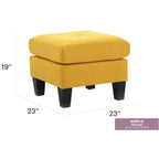 Ottoman capitonné carré en polyester
