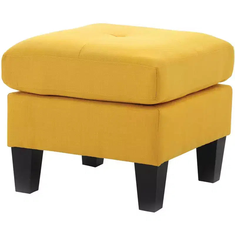Ottoman capitonné carré en polyester