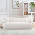 Canapé contemporain 3 places en lin avec oreillers