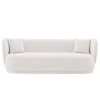 Siri Contemporary Linen Upholstered Sofa with Pillows - Manhattan Comfort