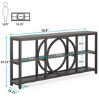 Console extensible 3 niveaux de 180 cm marron/noir