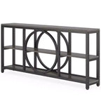 Console extensible 3 niveaux de 180 cm marron/noir