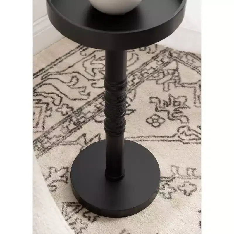 Table d'appoint sur pied de style ferme, gris vieilli