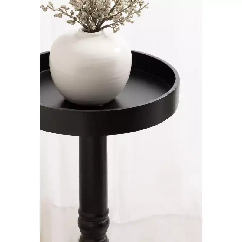 Table d'appoint sur pied de style ferme, gris vieilli