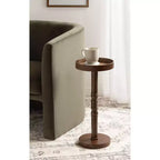 Table d'appoint sur pied de style ferme, gris vieilli