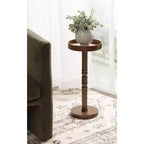 Table d'appoint sur pied de style ferme, gris vieilli