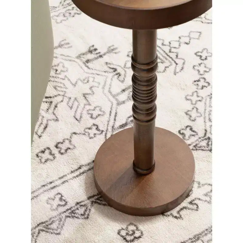 Table d'appoint sur pied de style ferme, gris vieilli