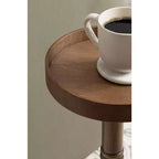 Table d'appoint sur pied de style ferme, gris vieilli