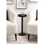 Table d'appoint sur pied de style ferme, gris vieilli
