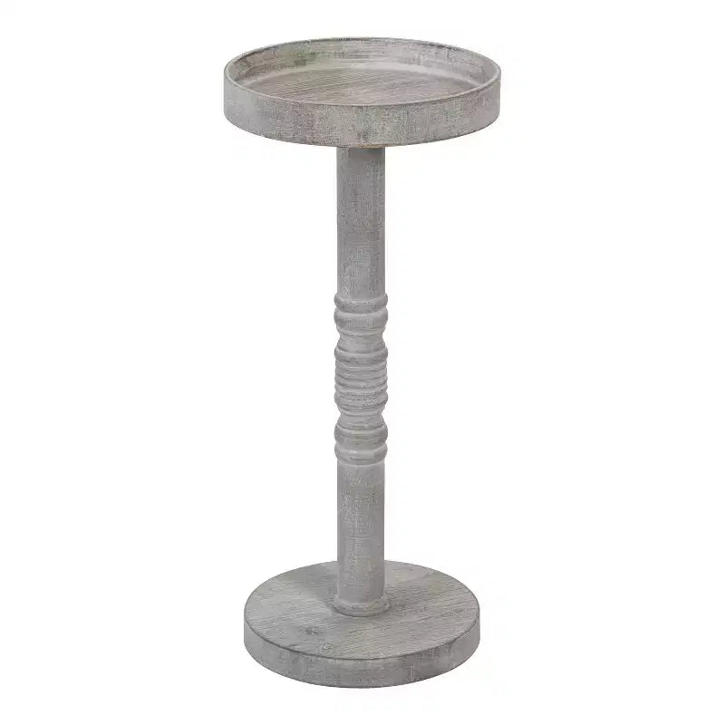 Table d'appoint sur pied de style ferme, gris vieilli