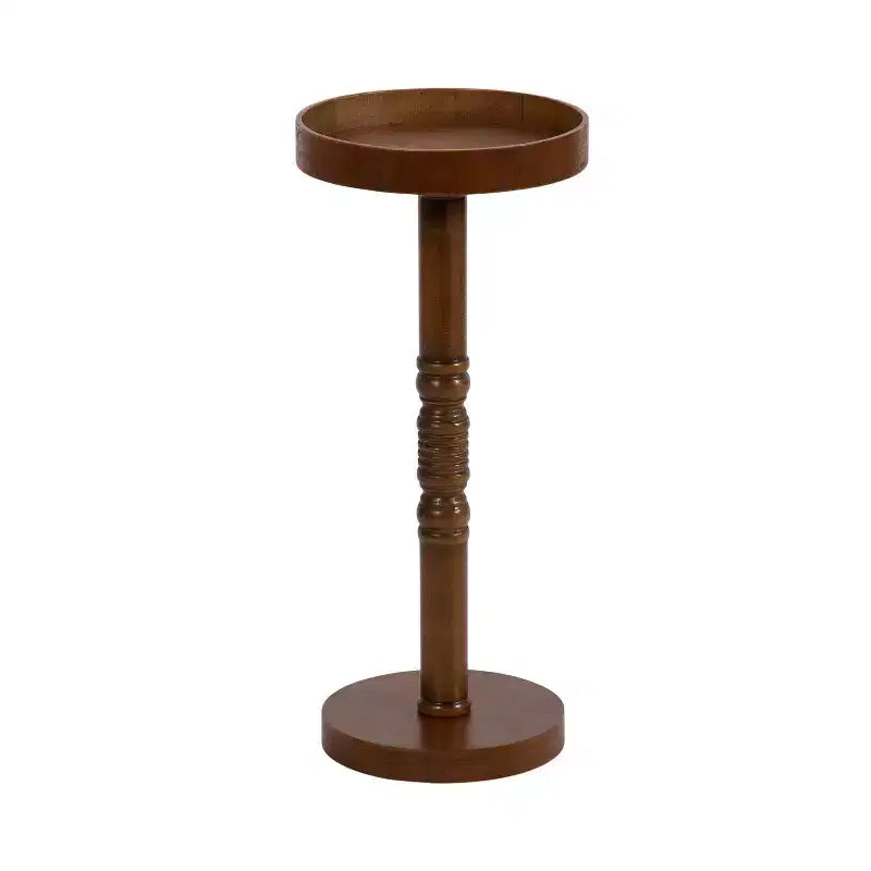 Table d'appoint sur pied de style ferme, gris vieilli