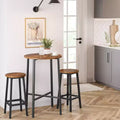 VASAGLE 2 Pack Bar Stools, Bar Chairs, Steel Frame, 25.6 Inch Tall, for Kitchen Dining, Easy Assembly, Industrial Design, Rustic Brown and Black