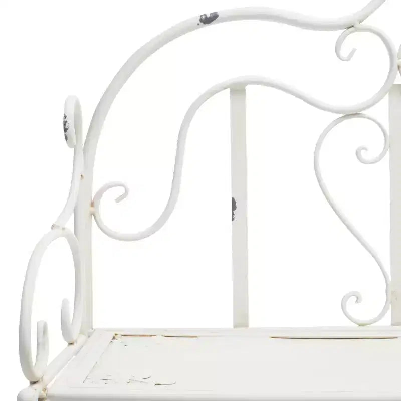 Étagère à 4 niveaux en fer, intérieure/extérieure, blanc antique
