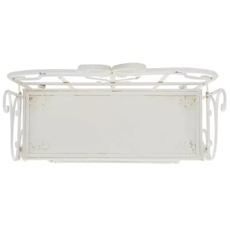 Étagère à 4 niveaux en fer, intérieure/extérieure, blanc antique