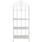 Étagère à 4 niveaux en fer, intérieure/extérieure, blanc antique