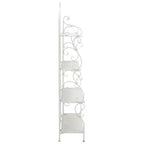 Étagère à 4 niveaux en fer, intérieure/extérieure, blanc antique