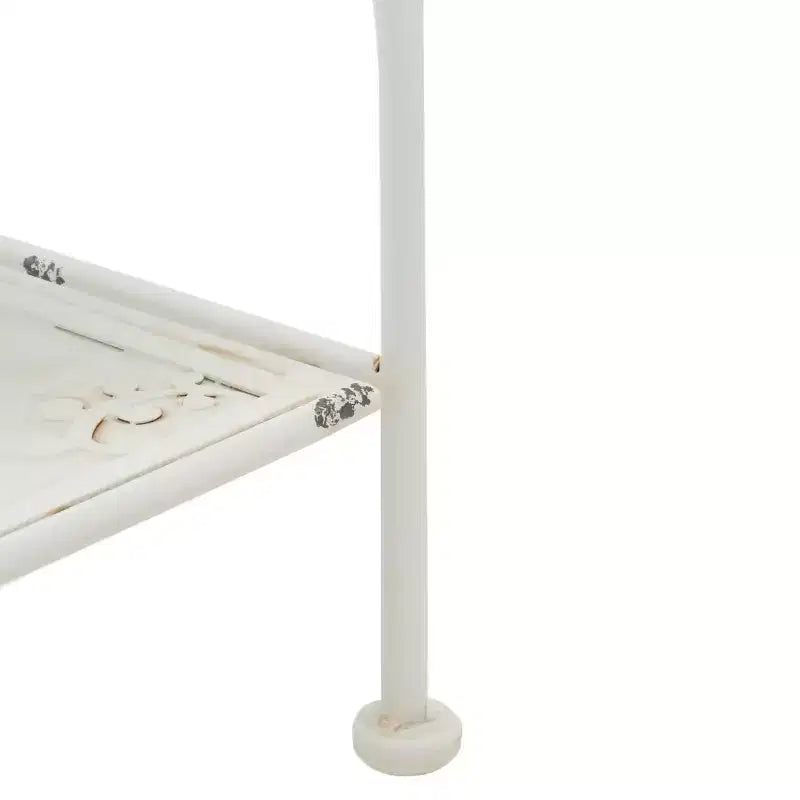 Étagère à 4 niveaux en fer, intérieure/extérieure, blanc antique